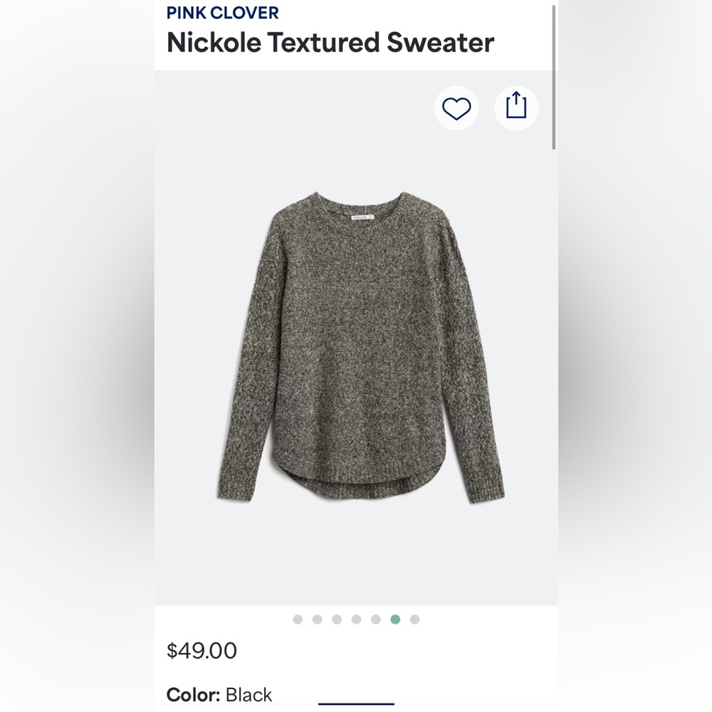 Nickole Textured Sweater - Size: Small, Color: Black